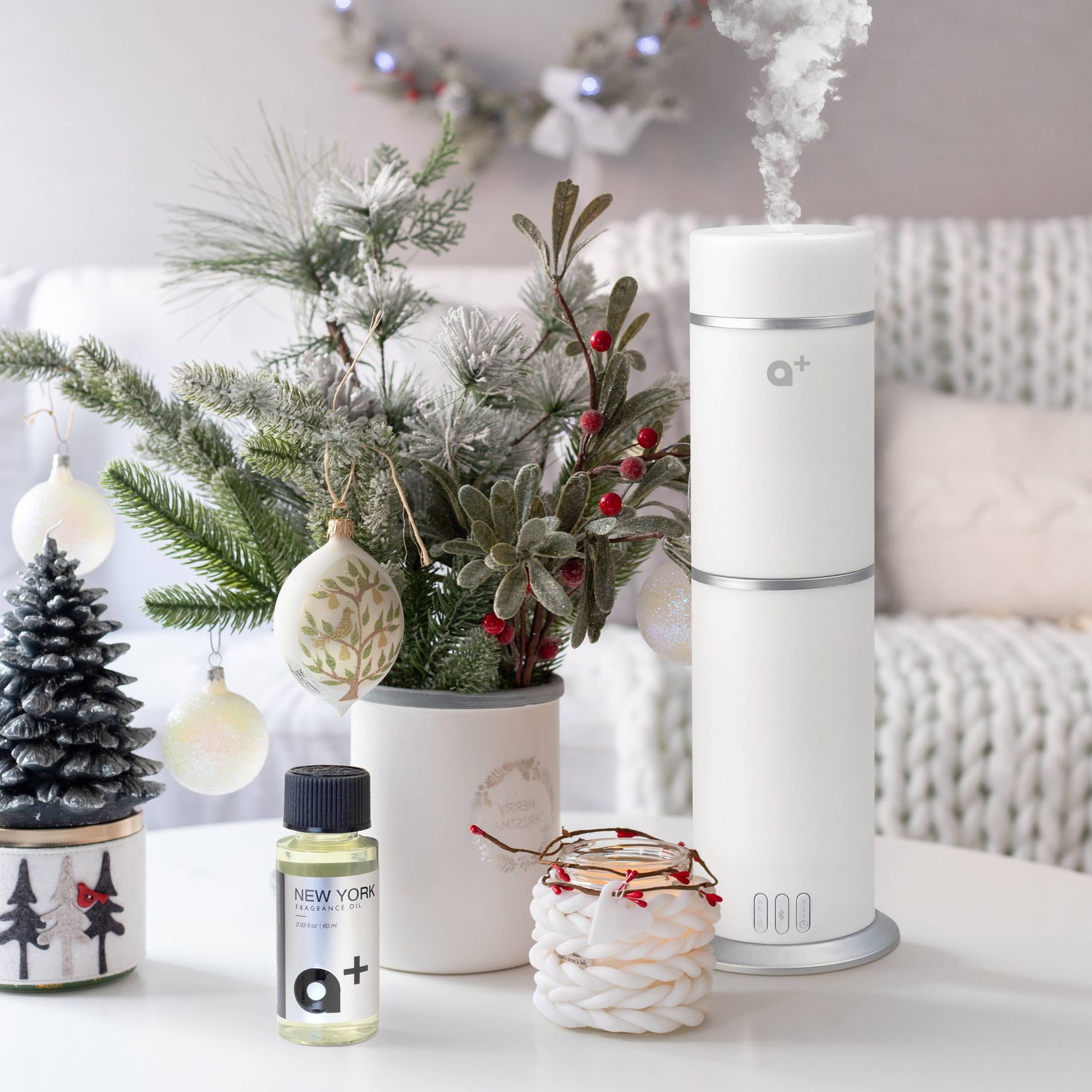 Aromar Plus - Cylinder Waterless Diffuser: Black - Refined Man Of Candles