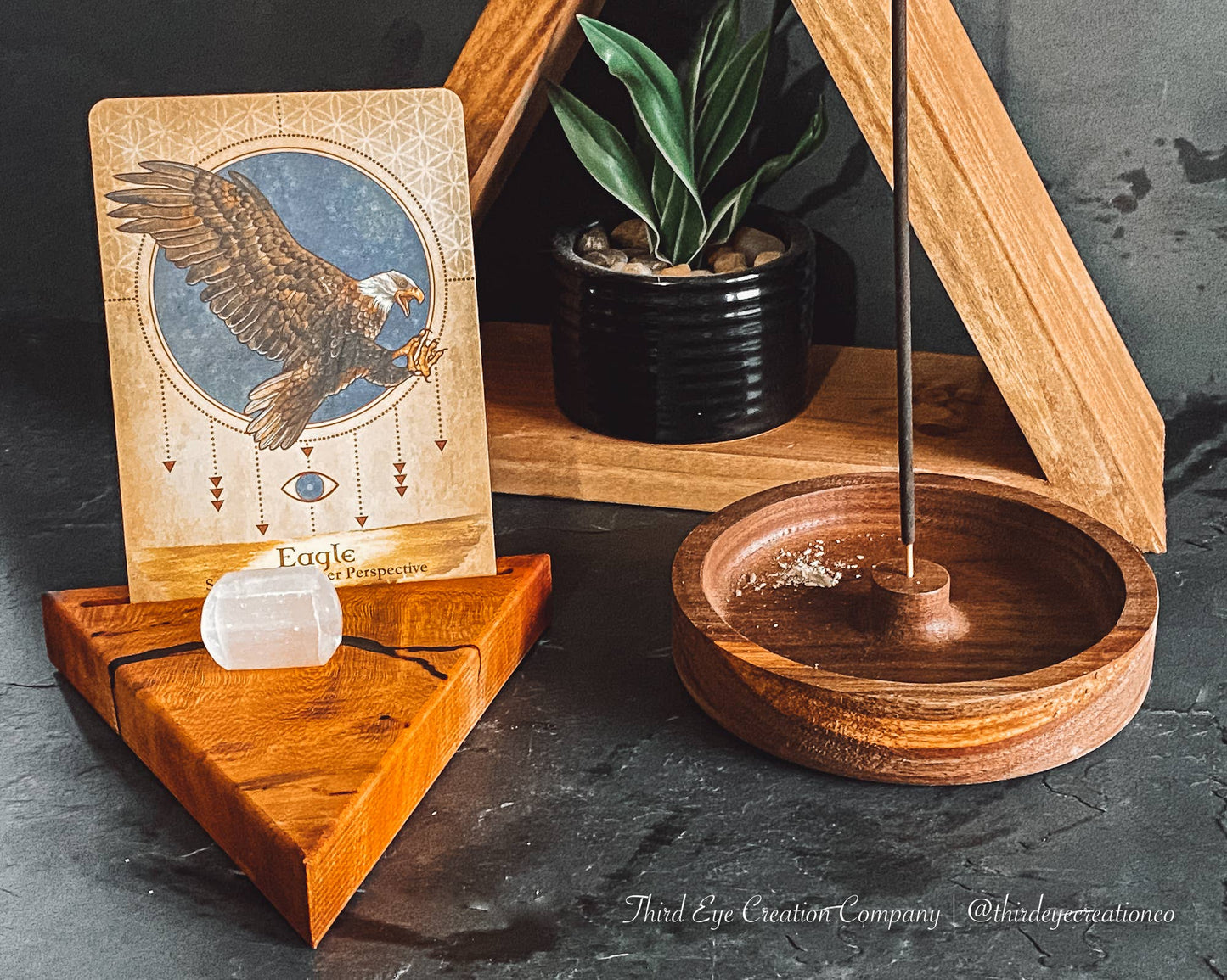 Walnut Hardwood Incense Burner, Incense Stick Holder