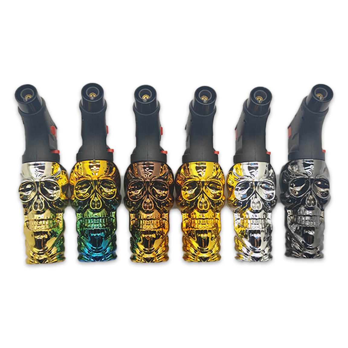 SMOKEZILLA 3D SKULL SLIM METALLIC TORCH - Refined Man Of Candles