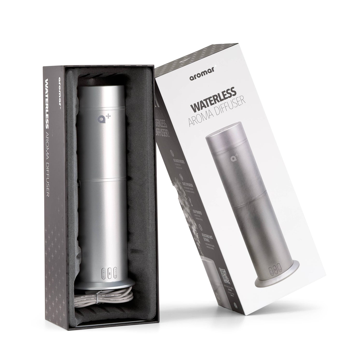 Aromar Plus - Cylinder Waterless Diffuser: Black - Refined Man Of Candles
