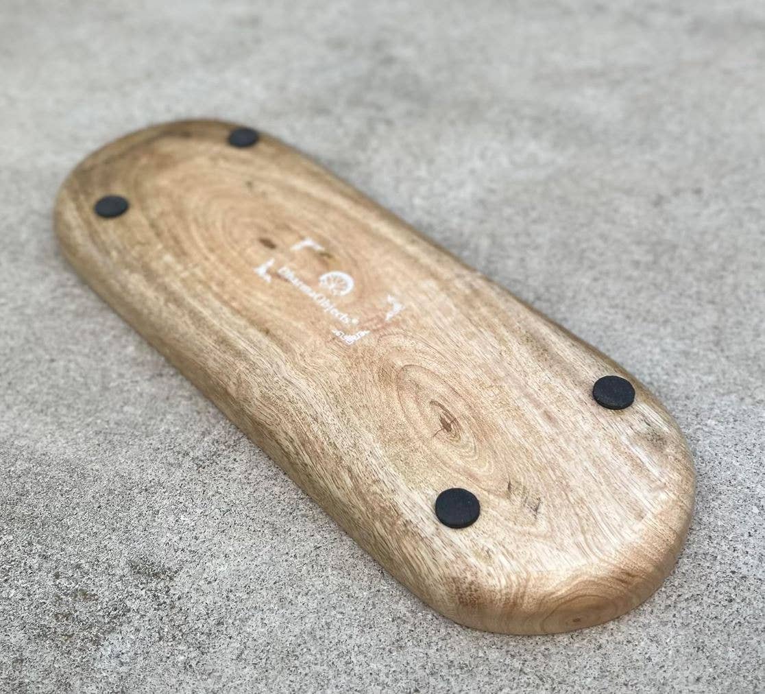 Wooden Boat-Shaped Incense Burner Holder 7 Chakra Design: Black - Refined Man Of Candles