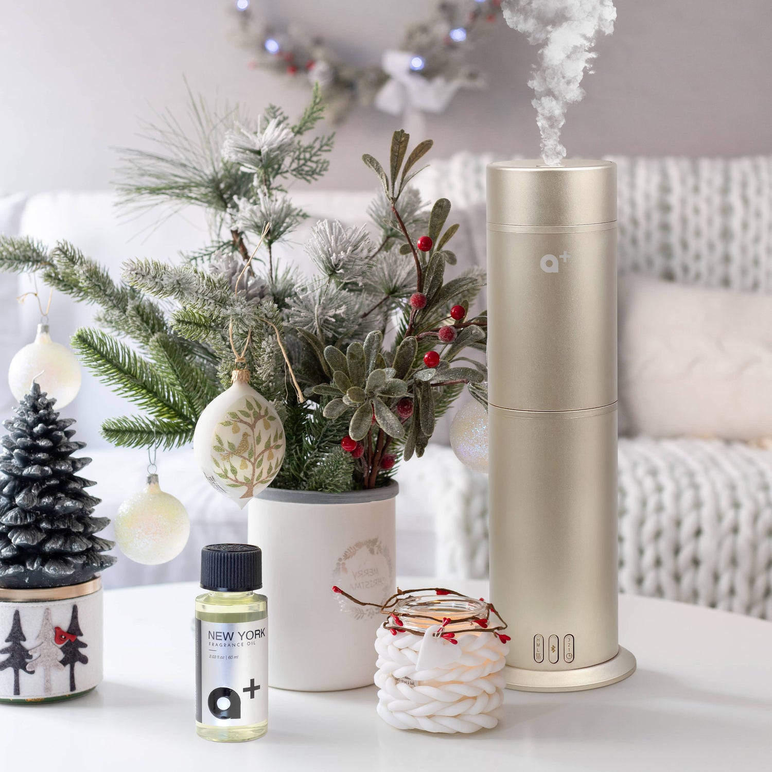 Aromar Plus - Cylinder Waterless Diffuser: Black - Refined Man Of Candles