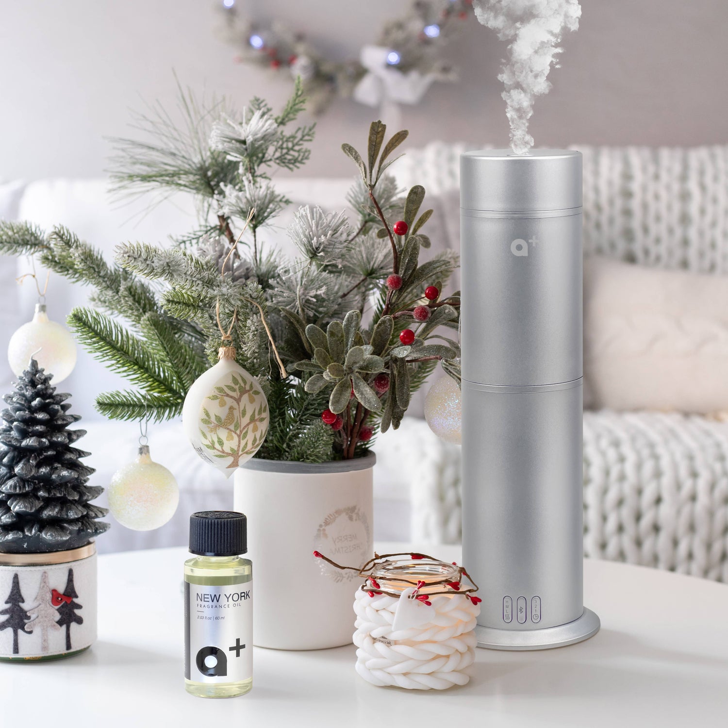 Aromar Plus - Cylinder Waterless Diffuser: Black - Refined Man Of Candles
