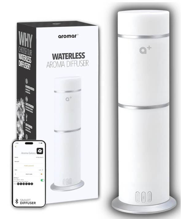 Aromar Plus - Cylinder Waterless Diffuser: Black - Refined Man Of Candles