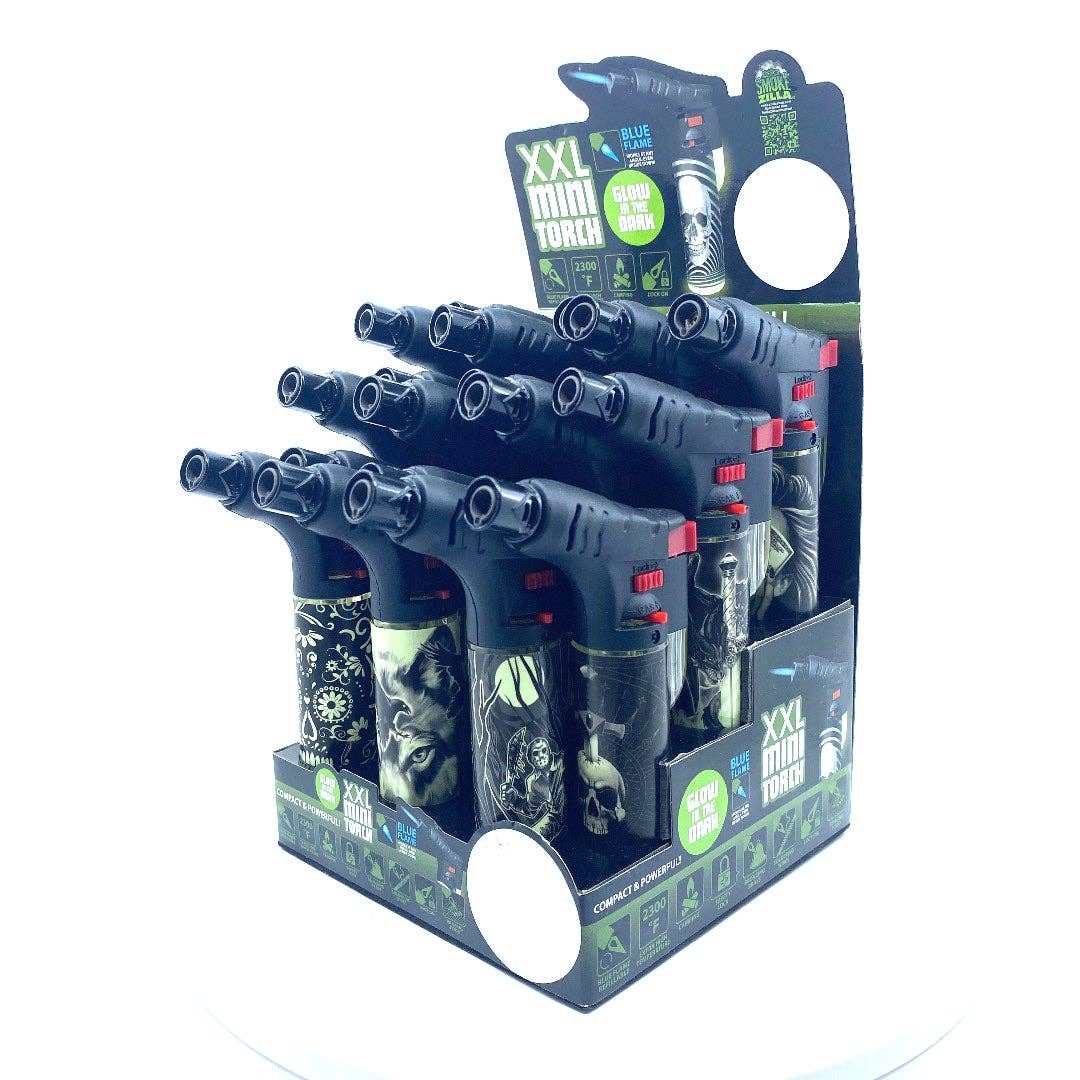 SMOKEZILLA THIN PRINTED XXL GID TORCH LIGHTER - Refined Man Of Candles