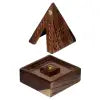 Sheesham Wood Pyramid Incense Cone Burner Box with Elephant - Refined Man Of Candles