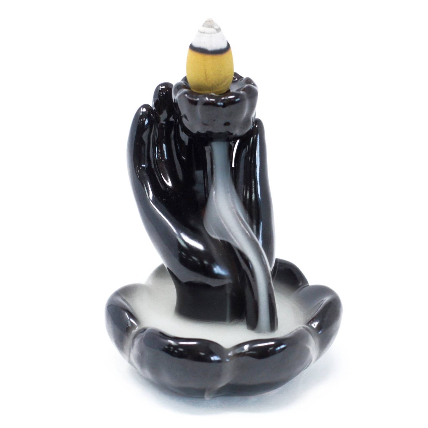 Back Flow Incense Burner - Hand & Lotus Flower - Refined Man Of Candles