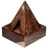 Sheesham Wood Pyramid Incense Cone Burner Box with Elephant - Refined Man Of Candles