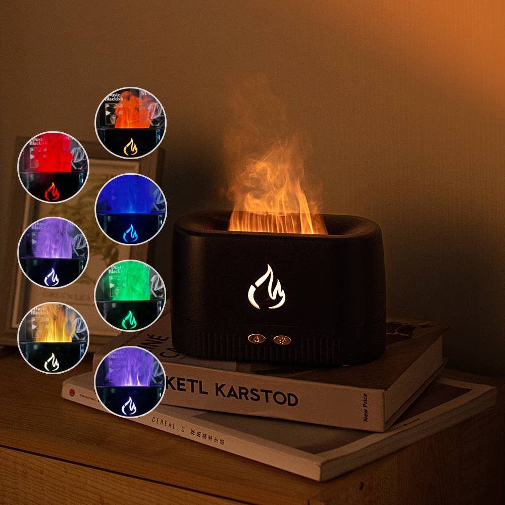 7 Color-changing Portable Aroma Diffuser Flame Humidifier - Refined Man Of Candles