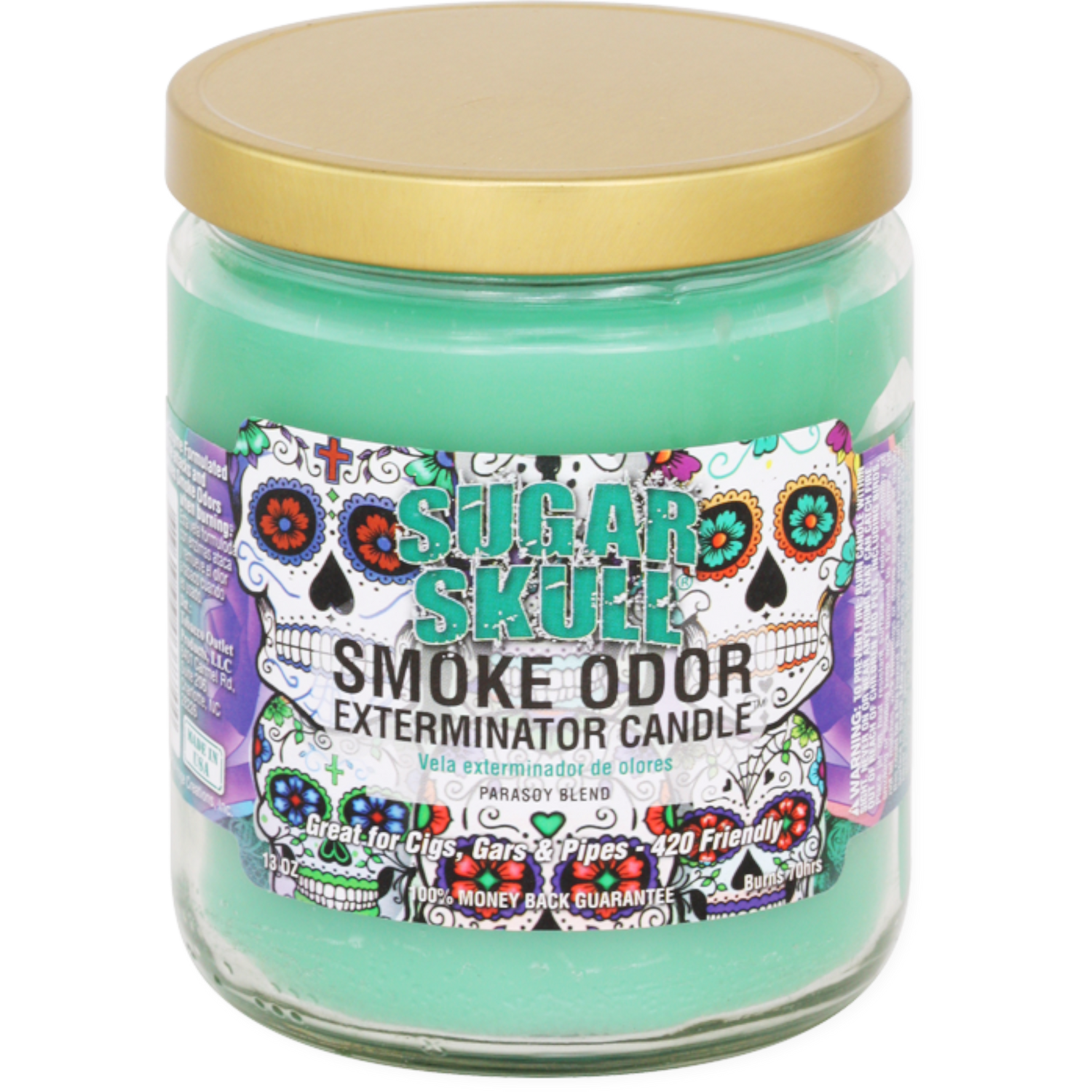 Smoke Odor Exterminator Candle Sugar Skull - Refined Man Of Candles