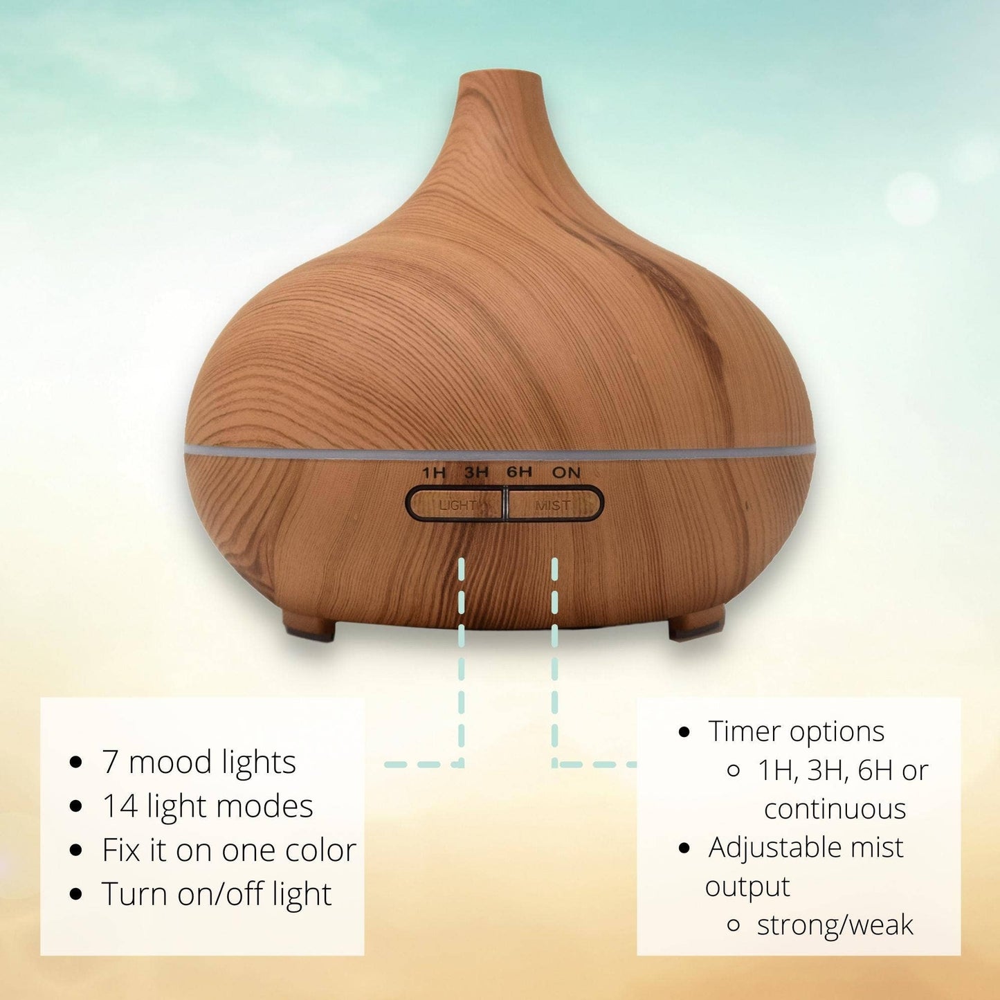 Bamboo Teardrop Ultrasonic Essential Oil Diffuser - Refined Man Of Candles