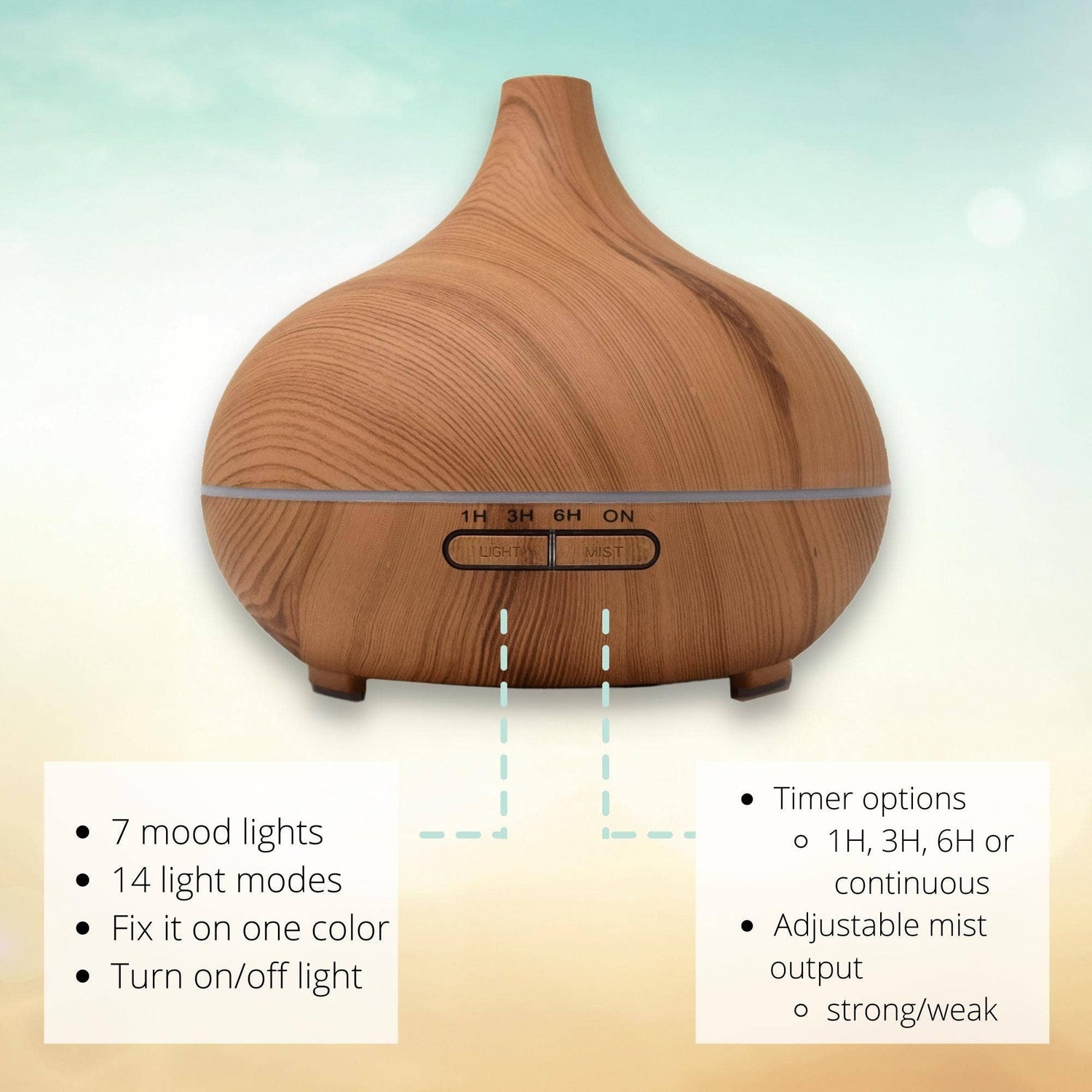 Bamboo Teardrop Ultrasonic Essential Oil Diffuser - Refined Man Of Candles