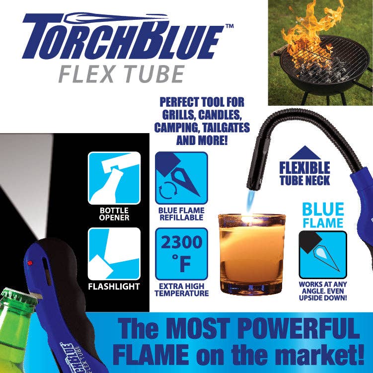 Torch Blue Flexible Neck Torch Lighter - Refined Man Of Candles