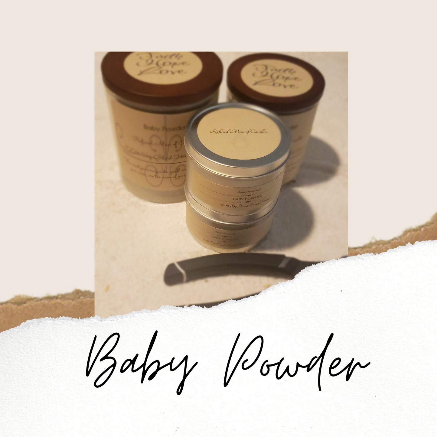 Baby Powder Candle - Refined Man Of Candles