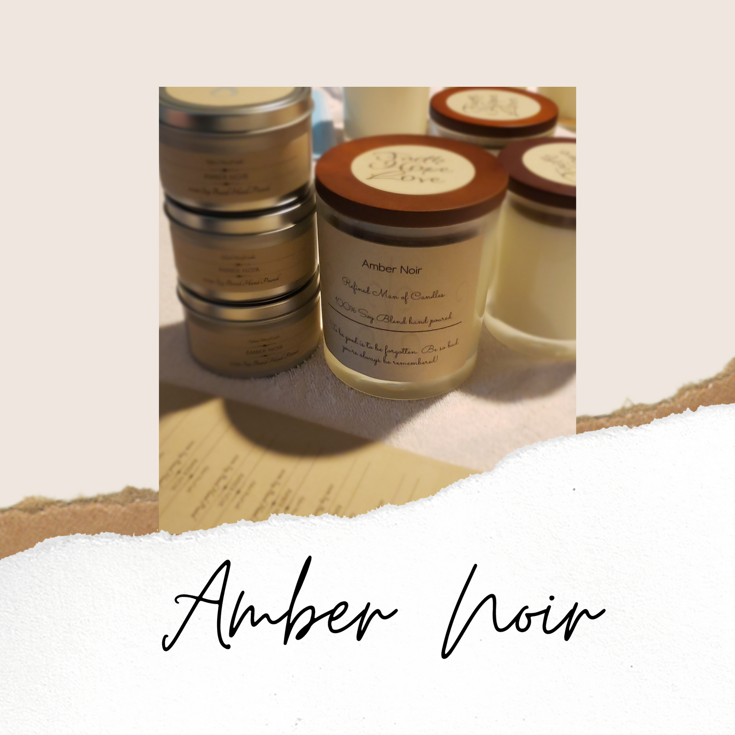 Amber Noir Candle - Refined Man Of Candles