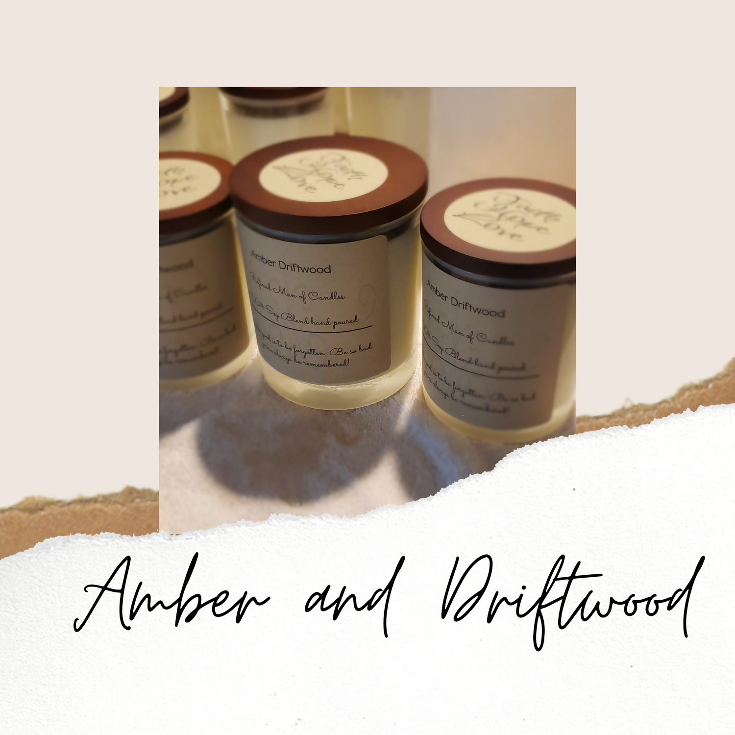 Amber and Driftwood Candle - Refined Man Of Candles