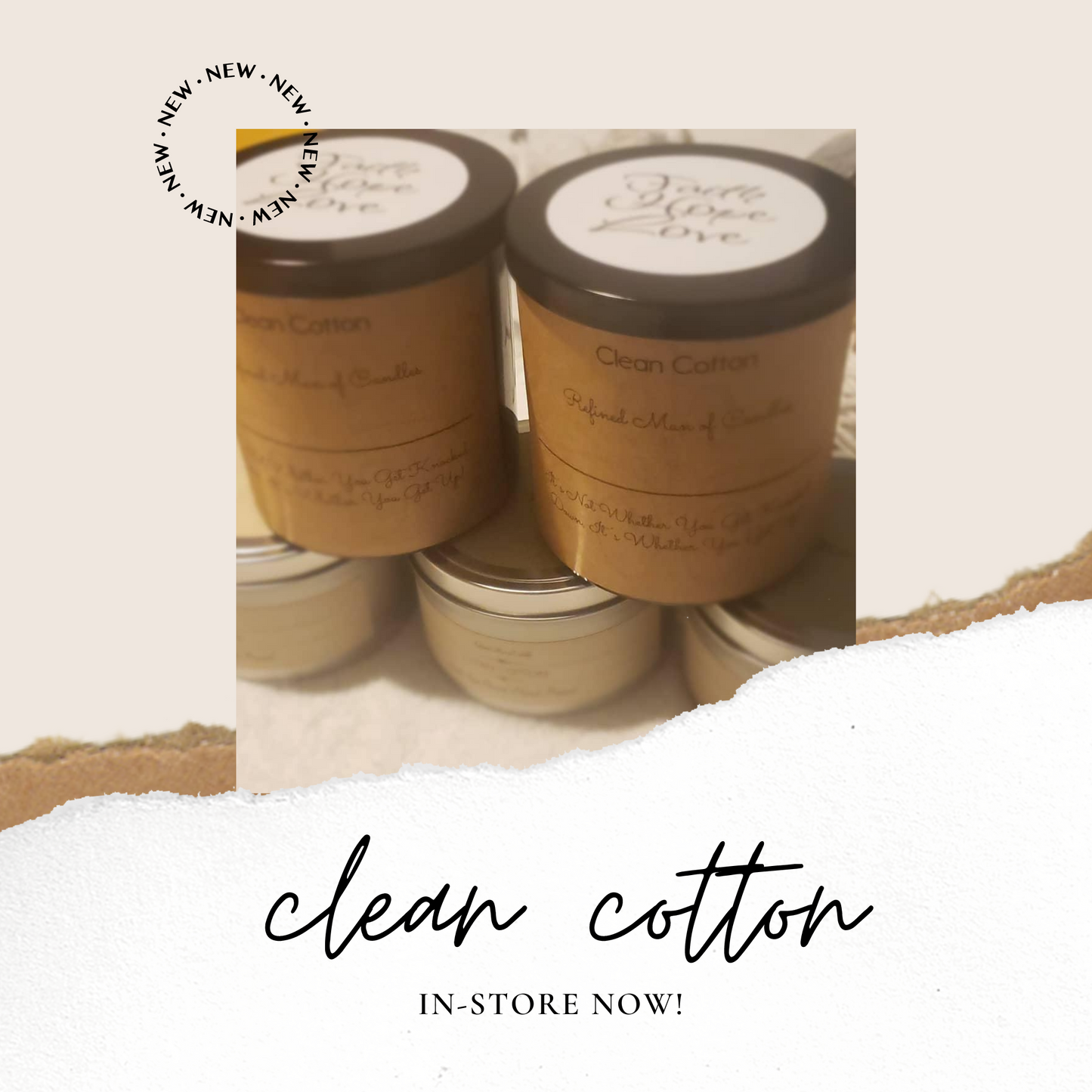 Clean Cotton Candle - Refined Man Of Candles