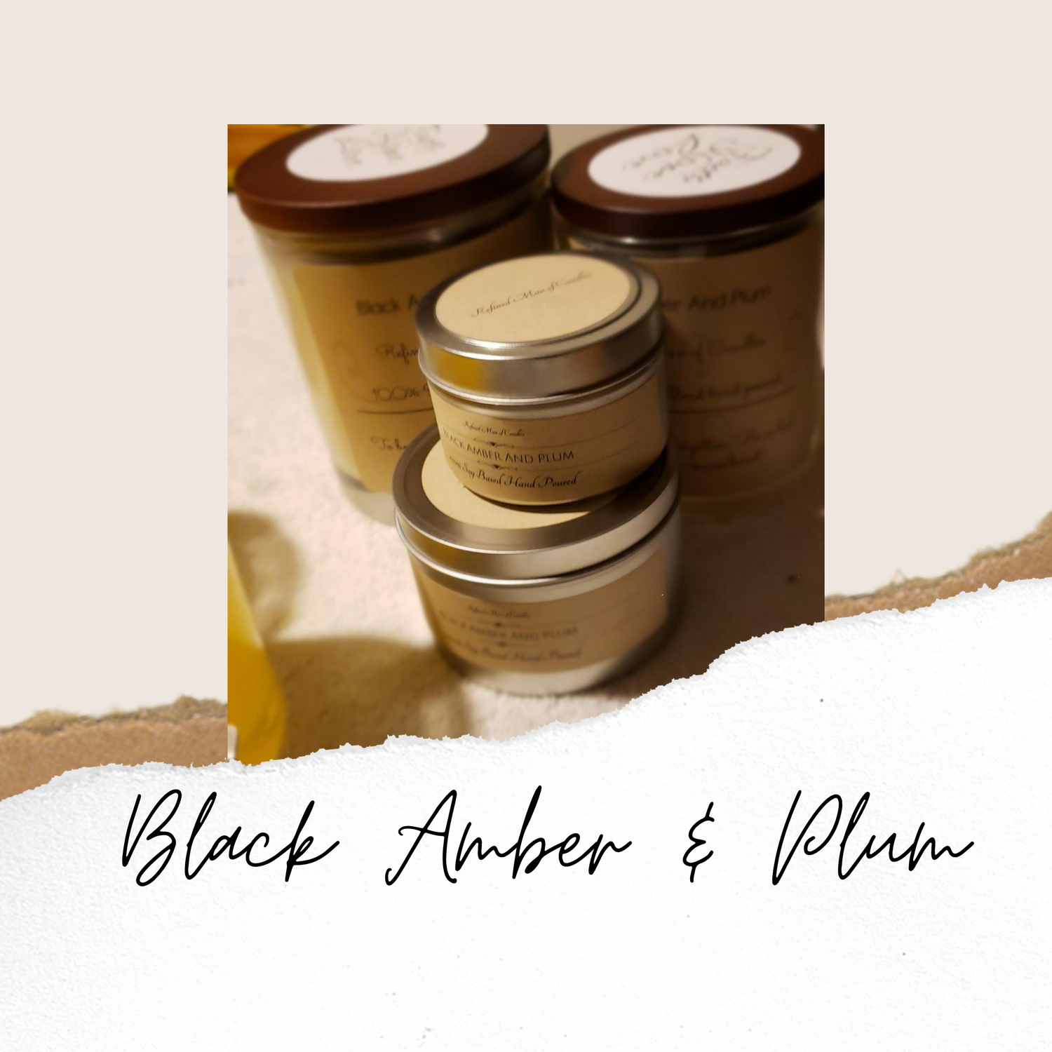 Black Amber And Plum Candle - Refined Man Of Candles