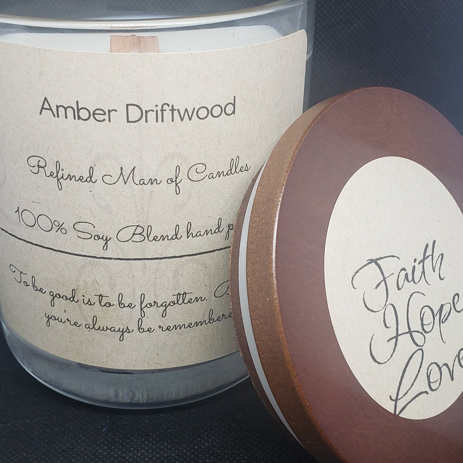 Amber and Driftwood Candle - Refined Man Of Candles