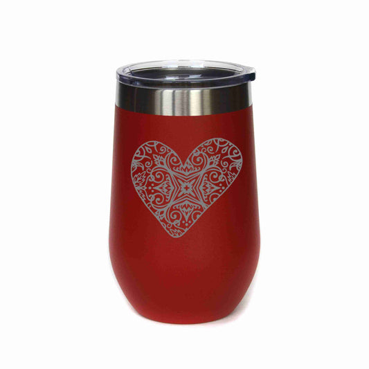 Heart With Pattern Mug - 16 oz. - Refined Man Of Candles