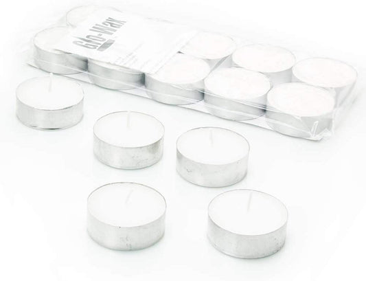 Extra Large White Tea Light Candles Pack of 10 - Refined Man Of Candles